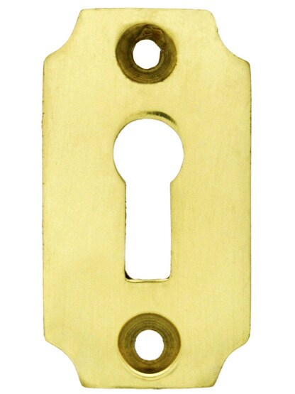 Cast Brass Plain Keyhole Cover in Polished Brass.